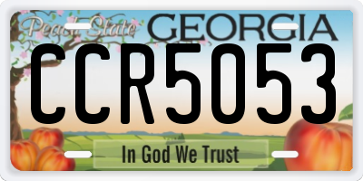 GA license plate CCR5053