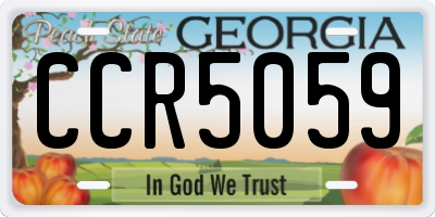 GA license plate CCR5059