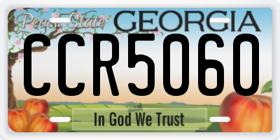 GA license plate CCR5060