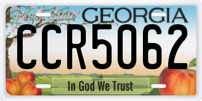 GA license plate CCR5062