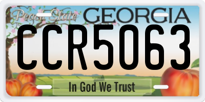 GA license plate CCR5063