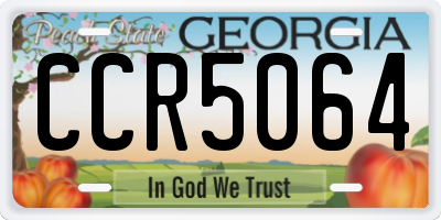 GA license plate CCR5064