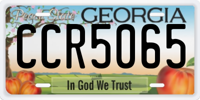 GA license plate CCR5065