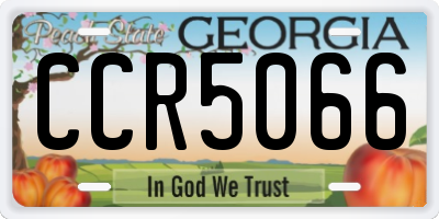 GA license plate CCR5066