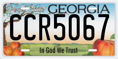 GA license plate CCR5067