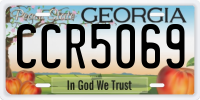 GA license plate CCR5069