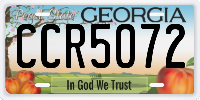 GA license plate CCR5072