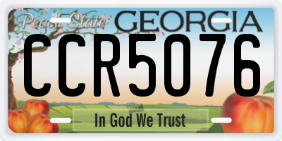 GA license plate CCR5076