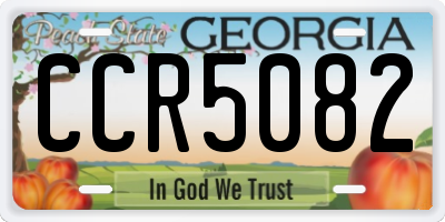 GA license plate CCR5082