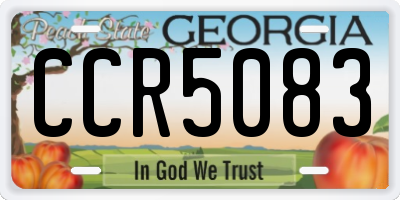 GA license plate CCR5083