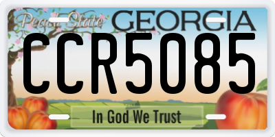 GA license plate CCR5085