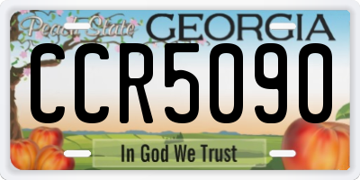 GA license plate CCR5090