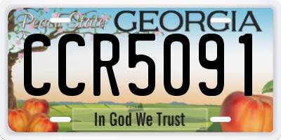 GA license plate CCR5091