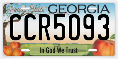 GA license plate CCR5093