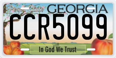 GA license plate CCR5099
