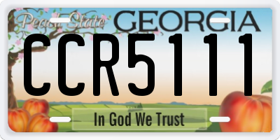 GA license plate CCR5111