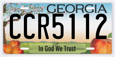 GA license plate CCR5112