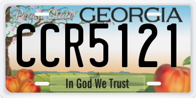GA license plate CCR5121