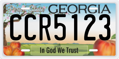 GA license plate CCR5123
