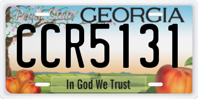 GA license plate CCR5131