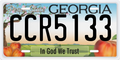 GA license plate CCR5133