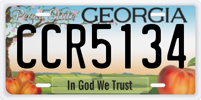 GA license plate CCR5134