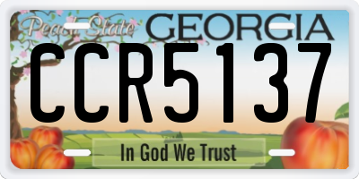 GA license plate CCR5137