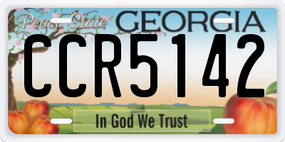 GA license plate CCR5142