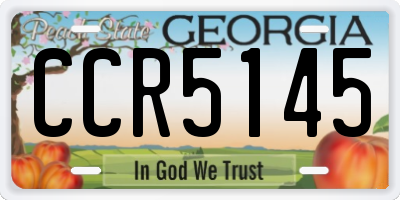 GA license plate CCR5145