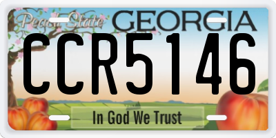 GA license plate CCR5146