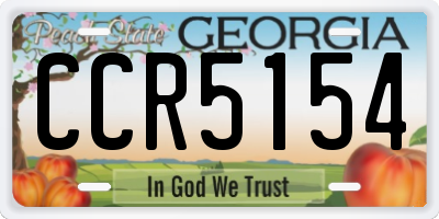 GA license plate CCR5154