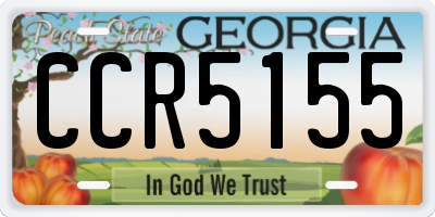 GA license plate CCR5155