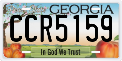 GA license plate CCR5159