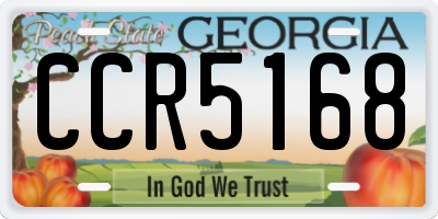 GA license plate CCR5168