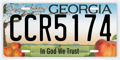 GA license plate CCR5174