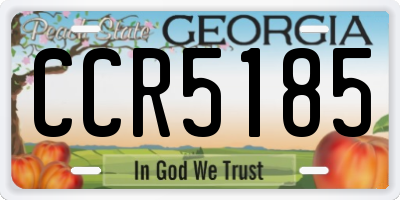 GA license plate CCR5185