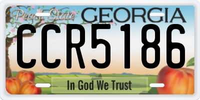 GA license plate CCR5186