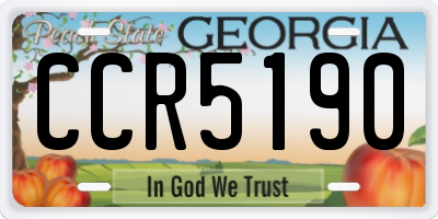 GA license plate CCR5190