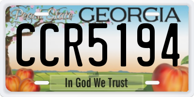 GA license plate CCR5194