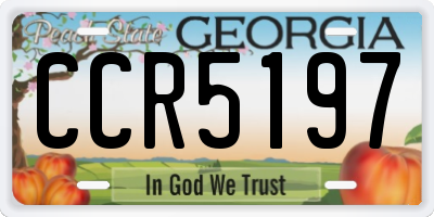 GA license plate CCR5197