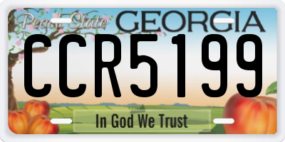 GA license plate CCR5199