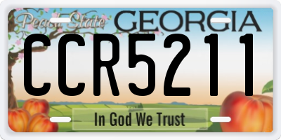 GA license plate CCR5211