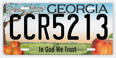 GA license plate CCR5213