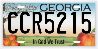 GA license plate CCR5215