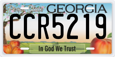GA license plate CCR5219