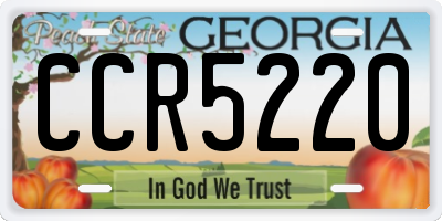 GA license plate CCR5220