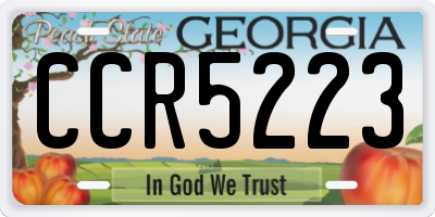GA license plate CCR5223