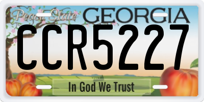 GA license plate CCR5227