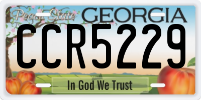 GA license plate CCR5229