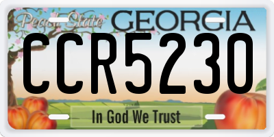 GA license plate CCR5230